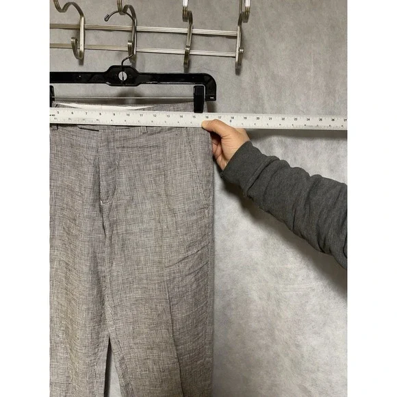 Zara Man Pants Men 30X36 Beige‎ Micro Houndstooth Linen Vacation Hybrid Academia - Picture 2 of 10